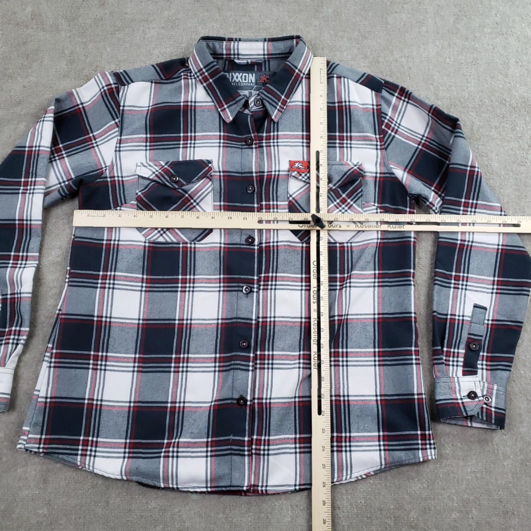 Vintage Dixxon Flannel The Boss Shirt XL Womens Black Gray Red Plaid Kindig Design Size XL / US 12-14 / IT 48-50 - 2 Thumbnail