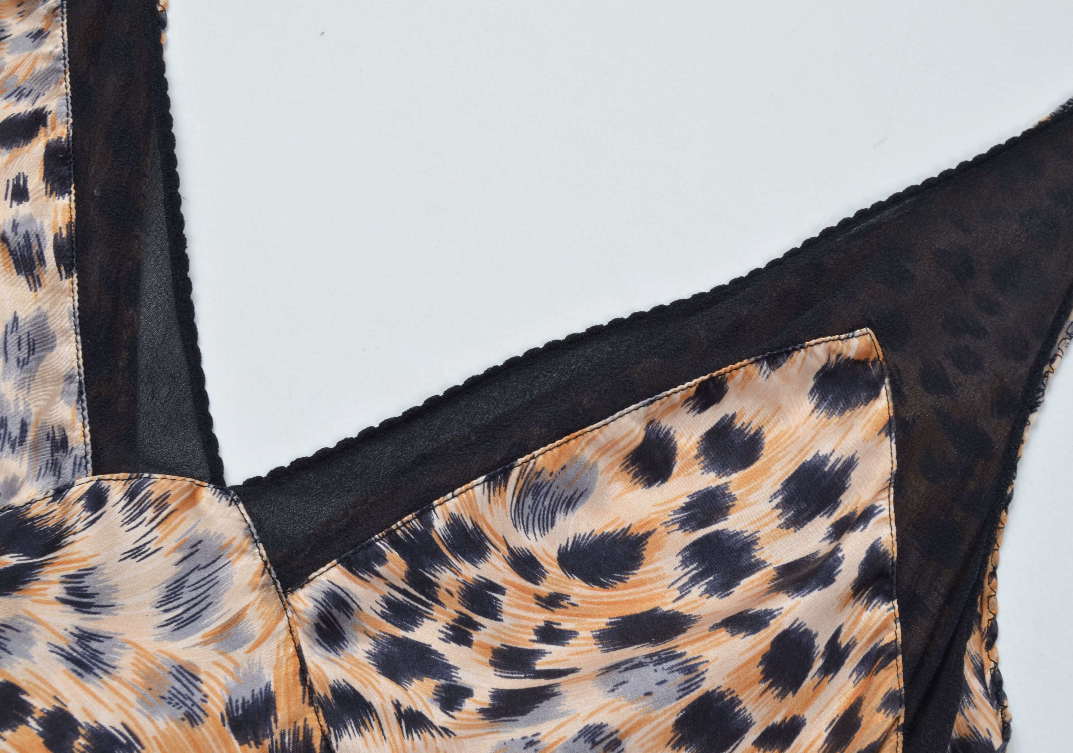 Vintage Globus Lingerie Y2K Leopard 100% Silk Coquette Top Size L / US 10 / IT 46 - 6 Thumbnail