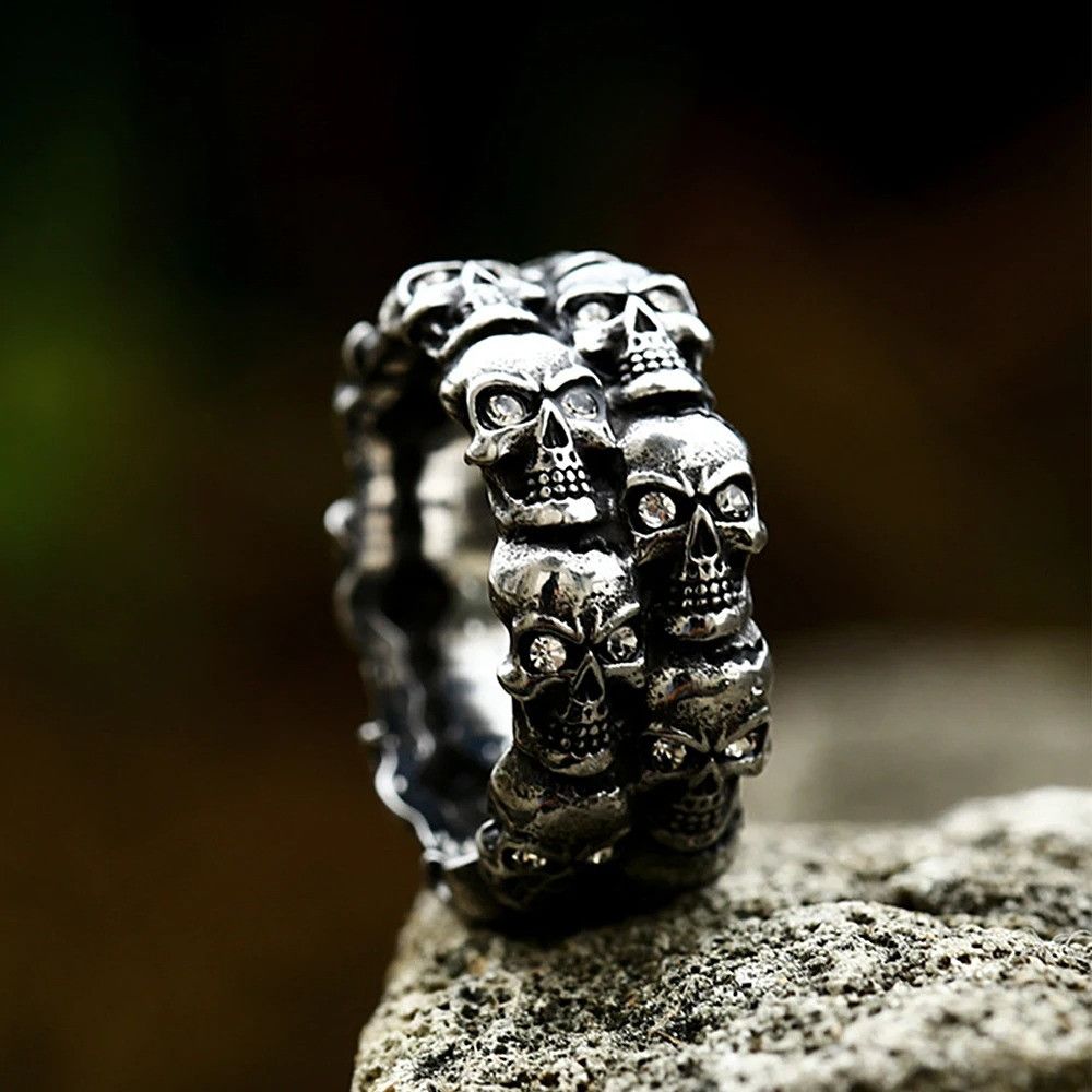 Vintage Multi Skulls Ring Size ONE SIZE - 4 Thumbnail