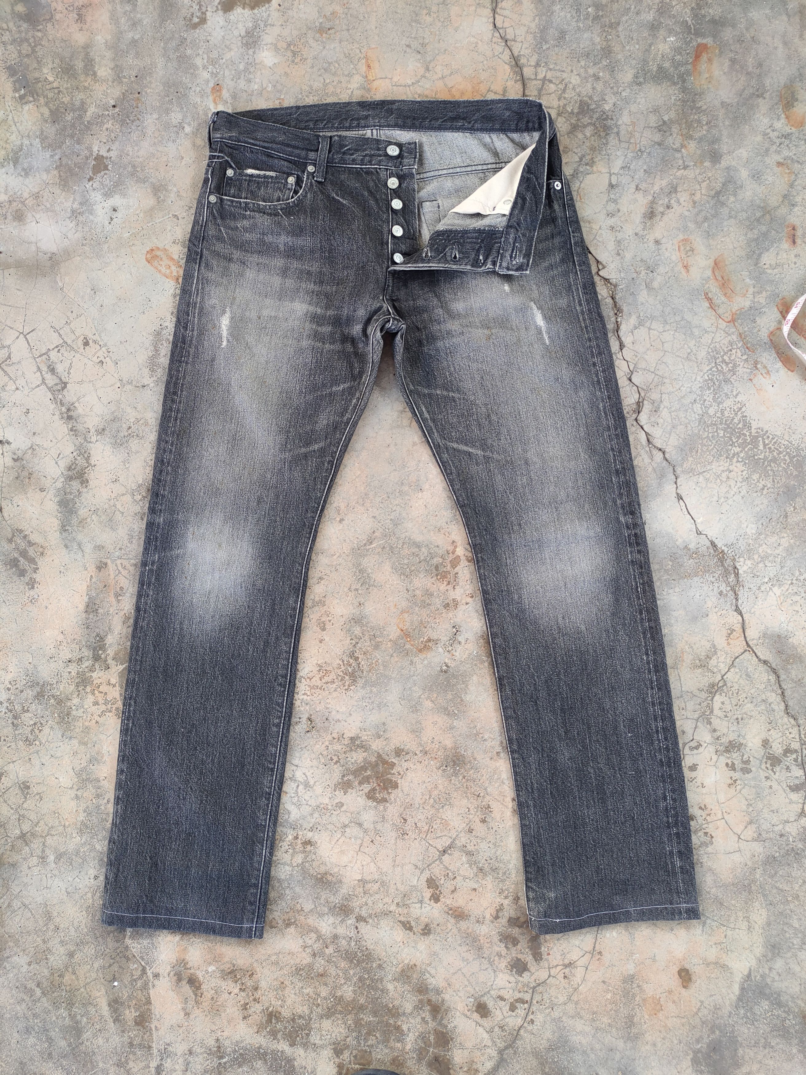 Jean × Ships Jet Blue × Vintage VINTAGE SHIP BUTTONFLY FADED RIPPEP BLACK JEAN PANTS Size US 32 / EU 48 - 7 Thumbnail