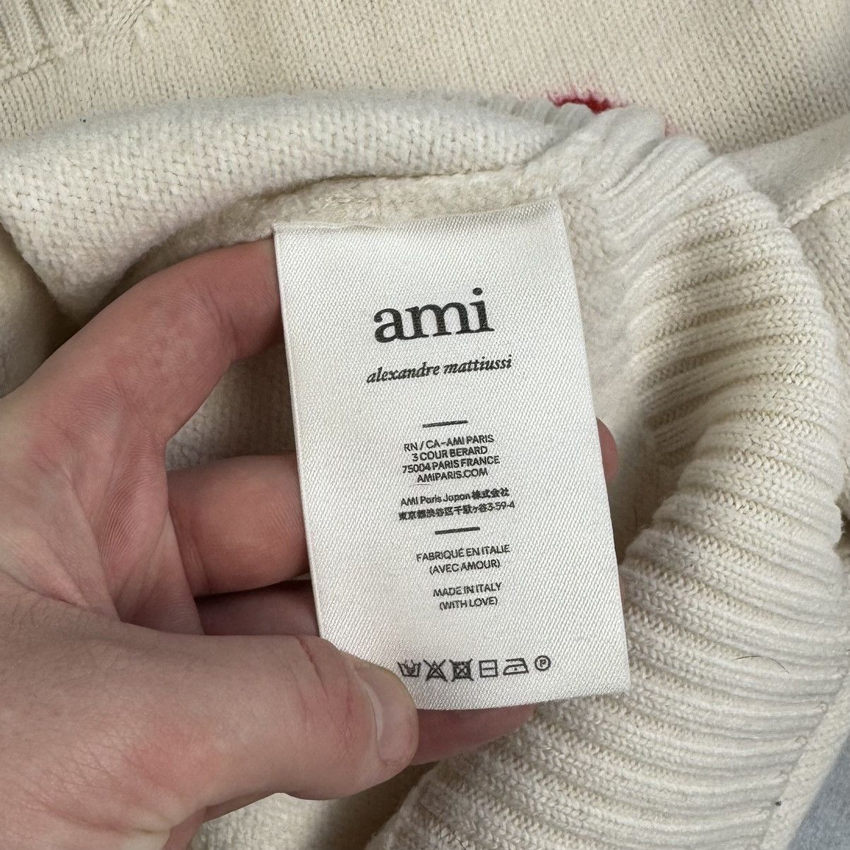 AMI AMI PARIS OVERSIZED HEART LOGO TURTLENECK SWEATER 100% WOOL Size US S / EU 44-46 / 1 - 6 Thumbnail