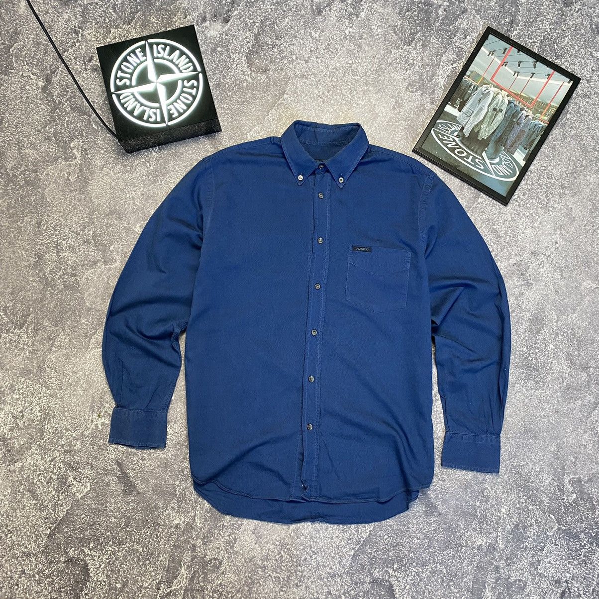 Valentino Luxury Valentino Jeans Small Basic logo Blue vintage shirt Size US L / EU 52-54 / 3 - 1 Thumbnail