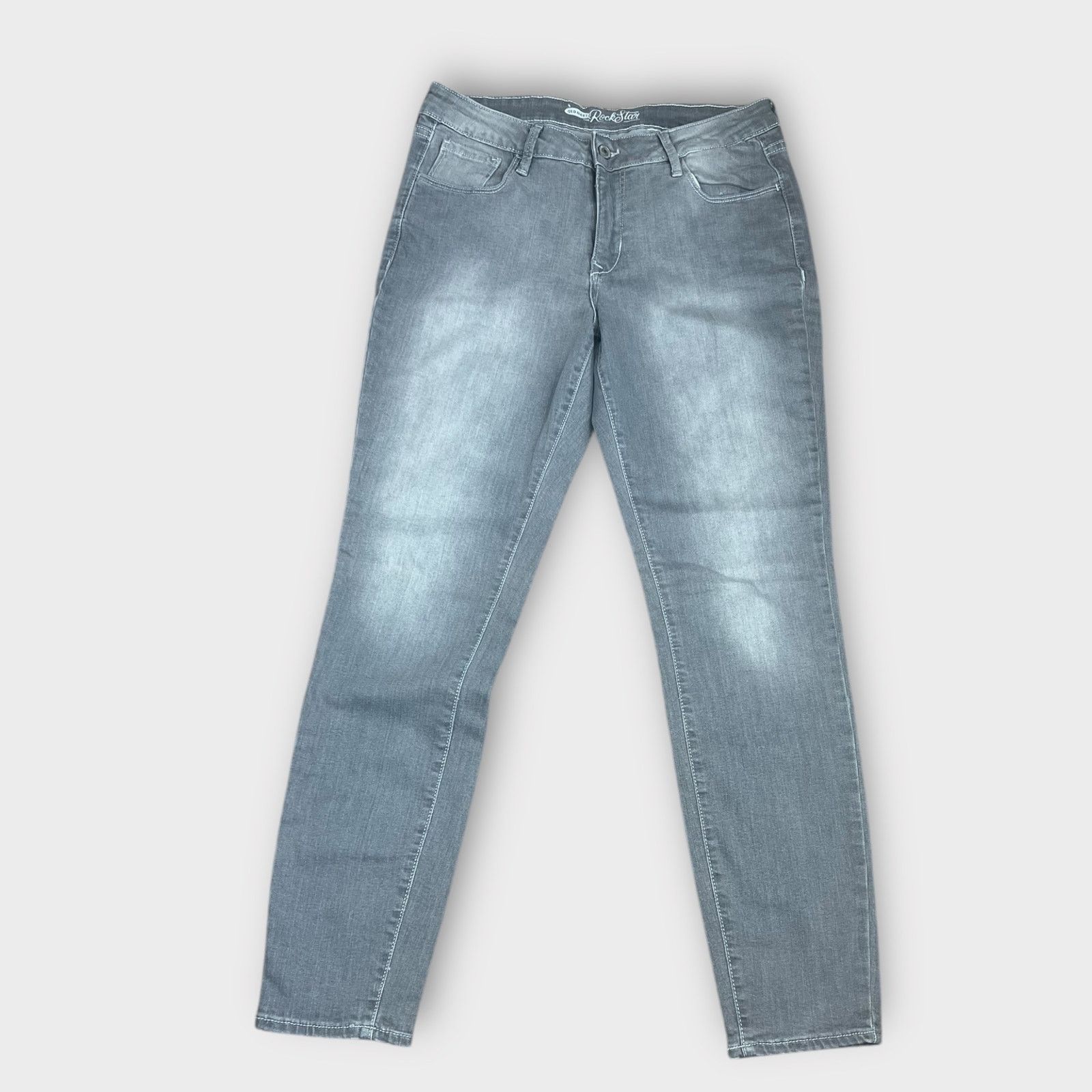 Old Navy Old Navy Mid-Rise Rockstar Super-Skinny Jeans French Gray Size 34" / US 12 / IT 48 - 3 Thumbnail