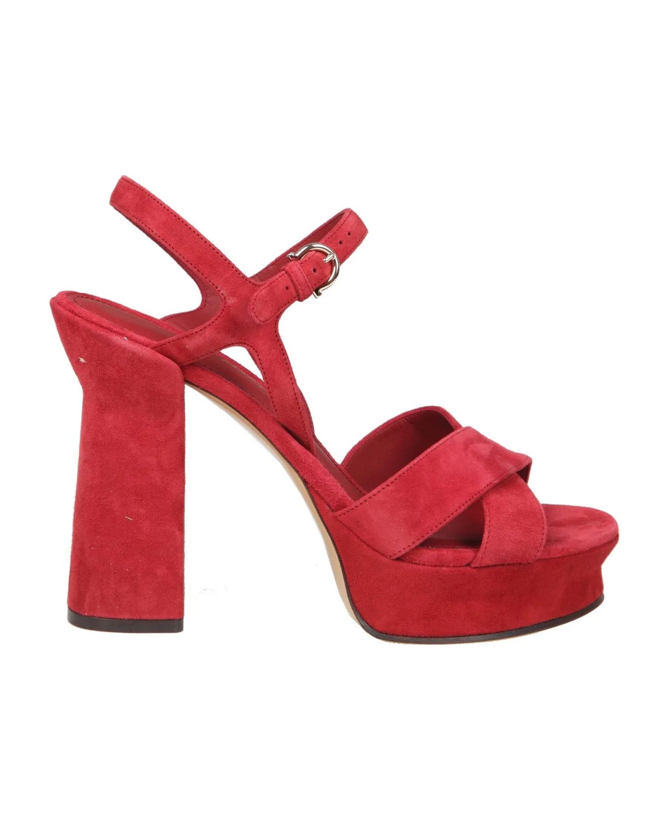 Salvatore Ferragamo o1y0426 Slingback Sandals in Red Size US 7 / IT 37 - 1 Thumbnail