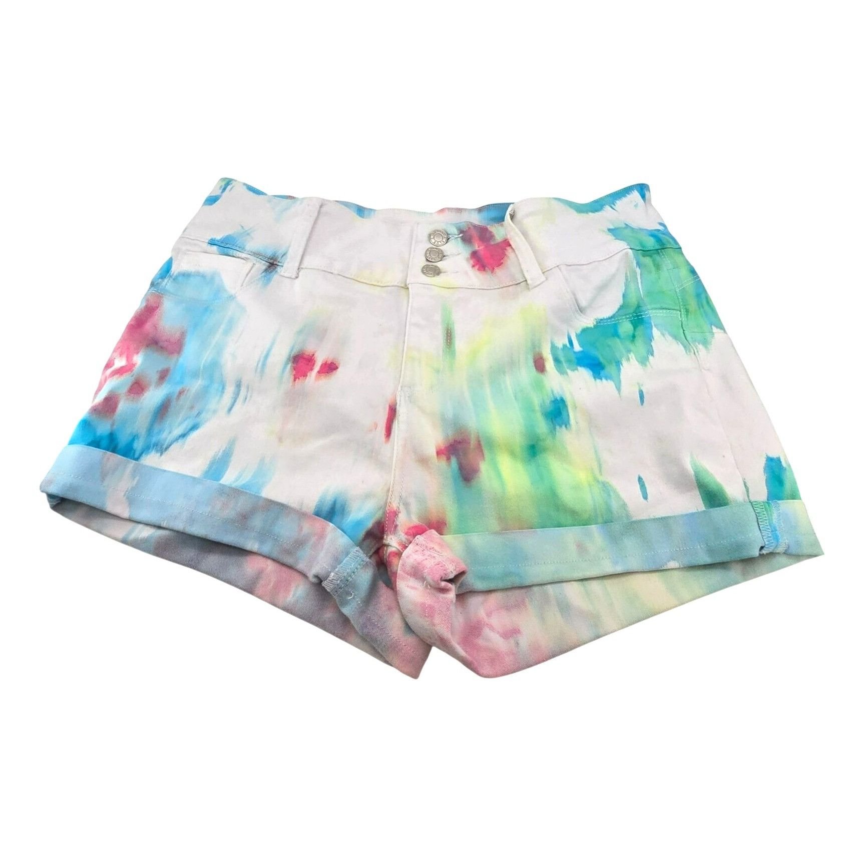 Other Tie-Dye Shorts Blue Savvy High-Waisted Juniors 3 Button Size Size 35" - 1 Thumbnail