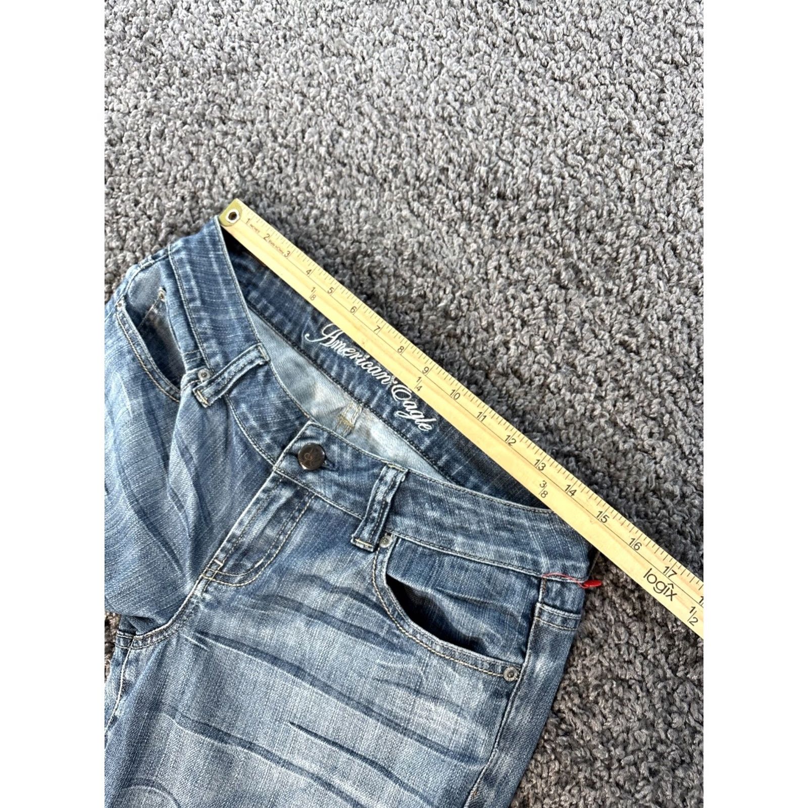 American Eagle Outfitters VINTAGE American Eagle Jeans Womens 30x31 Relaxed Bootcut Medium Wash Whiskered Size 30" / US 8 / IT 44 - 4 Thumbnail