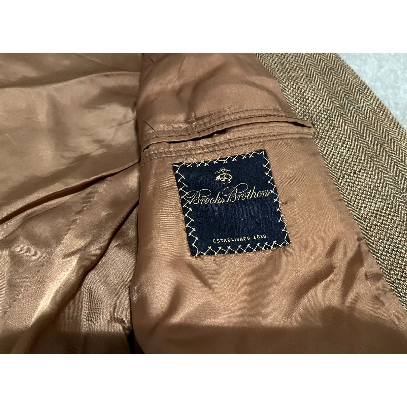 Brooks Brothers Brooks Brothers Blazer Jacket Sport Coat Silk Linen Wool Mens 41 Brown Long Coat Jacket Mens 41 Size 42R - 3 Thumbnail