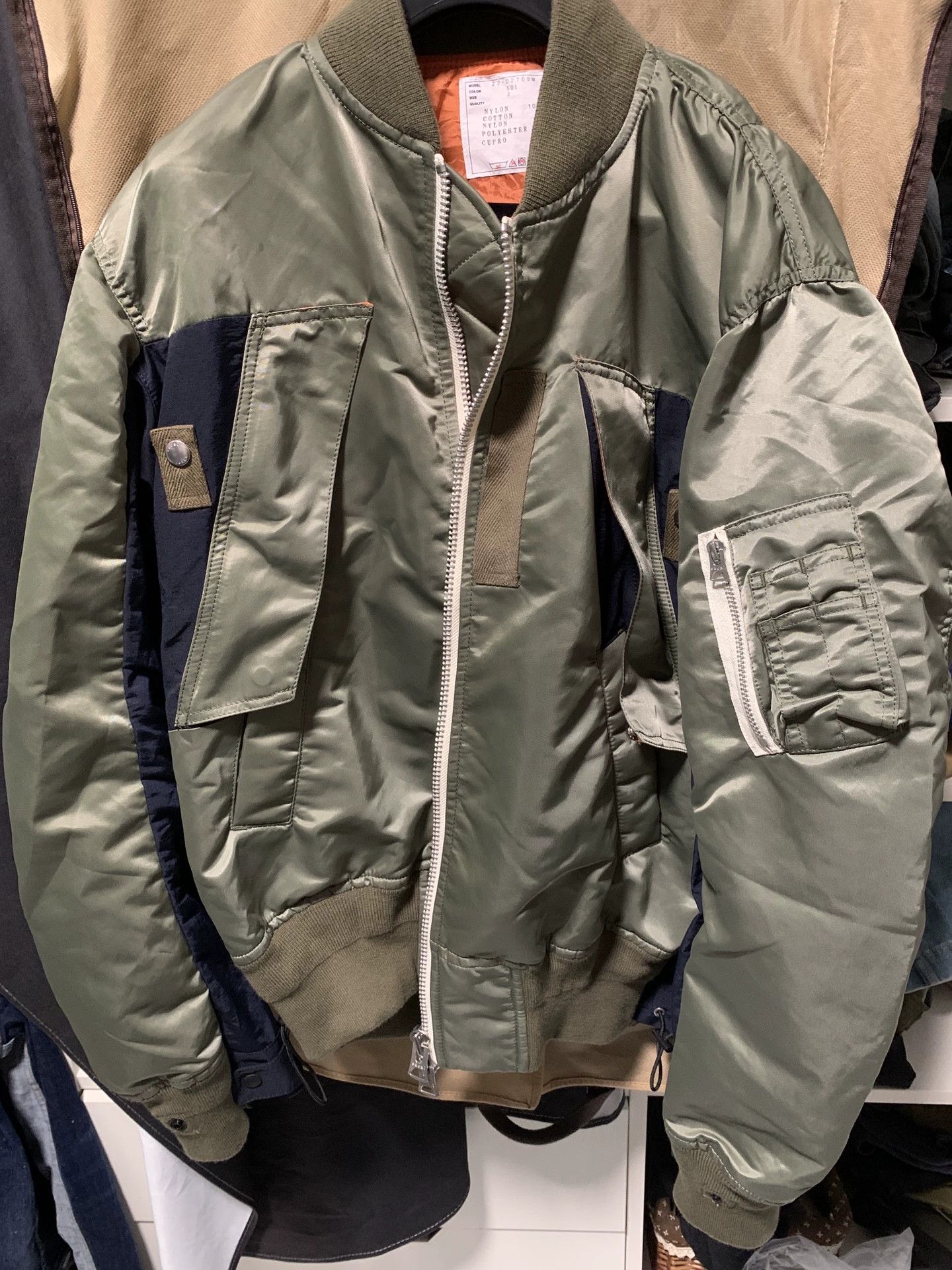 Sacai sacai men's MA1 flight jacket 2022ss new size 2 Size US M / EU 48-50 / 2 - 2 Thumbnail