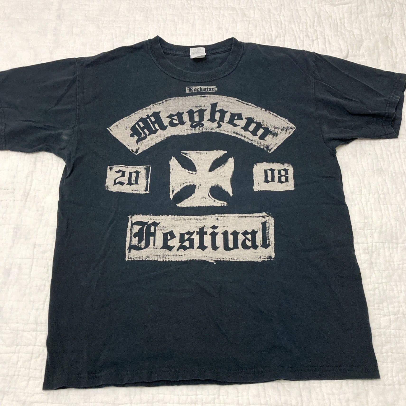 Gildan VINTAGE Men’s Rockstar Mayhem Festival First Annual 2008 Black Tour T-Shirt L Mens Size US L / EU 52-54 / 3 - 2 Thumbnail