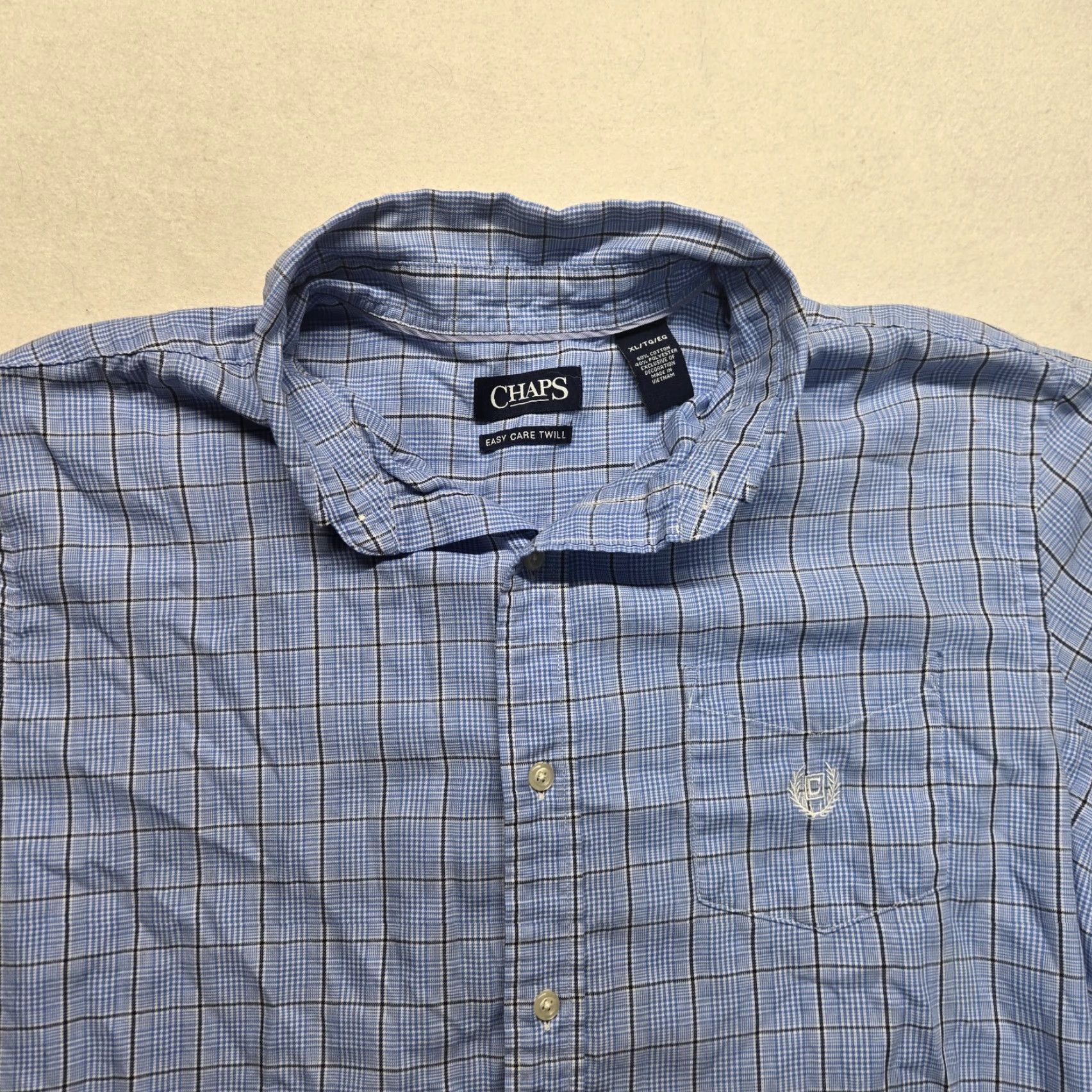 Chaps VINTAGE Chaps Plaid Short Sleeve Button-Down Shirt Men XL Blue Casual Summer Size US XL / EU 56 / 4 - 2 Thumbnail