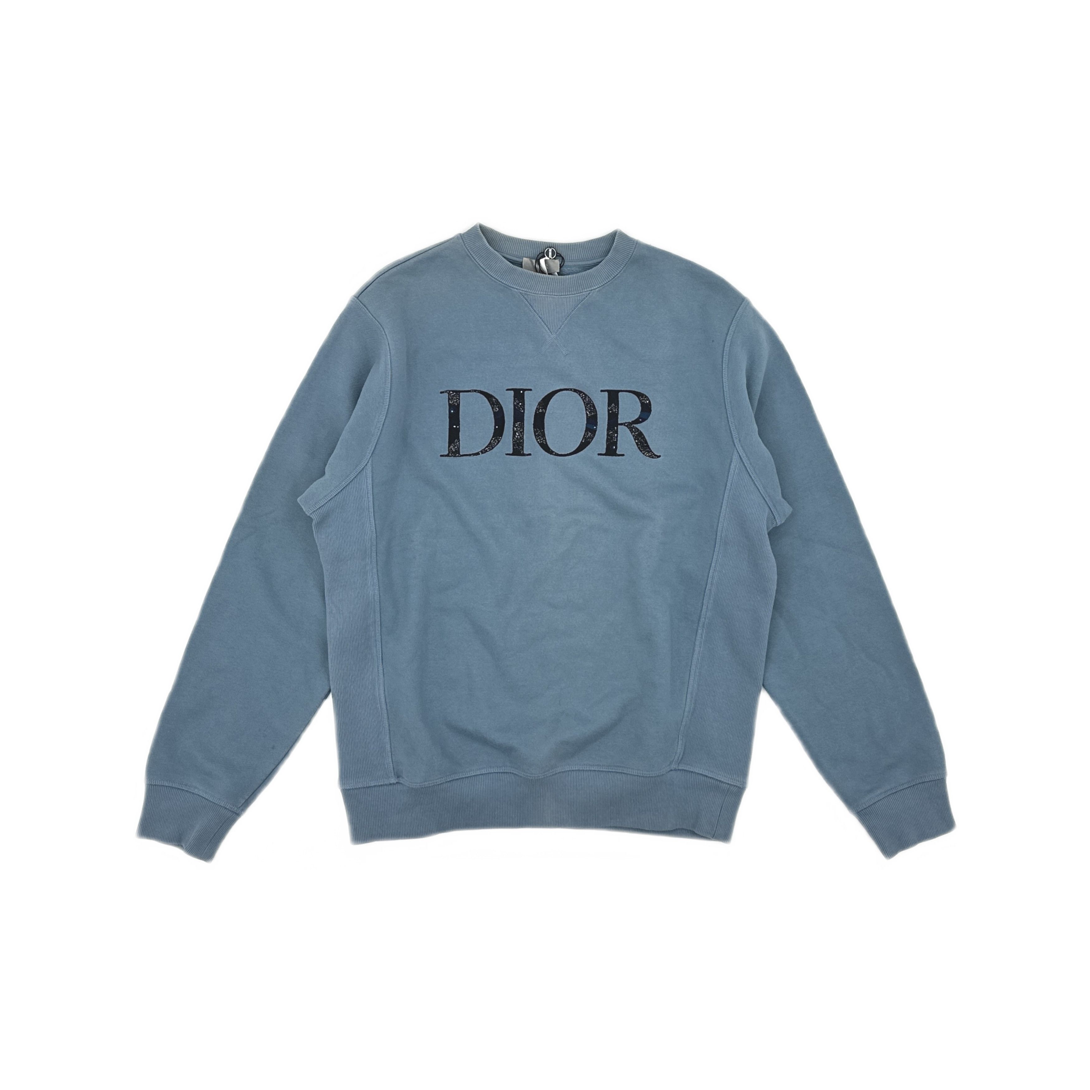 Dior DIOR FW21 Logo Print Sweatshirt Blue S Size US S / EU 44-46 / 1 - 1 Thumbnail