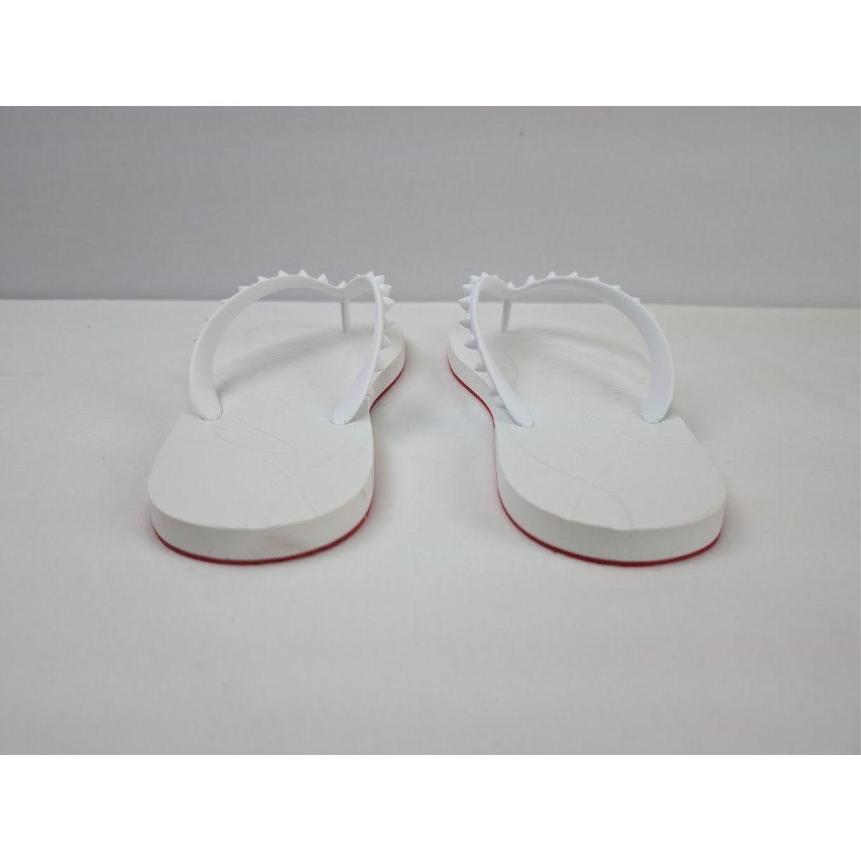 Christian Louboutin o1rshd1 Loubi Flip Flat Slippers in White Size US 10 / EU 43 - 10 Thumbnail