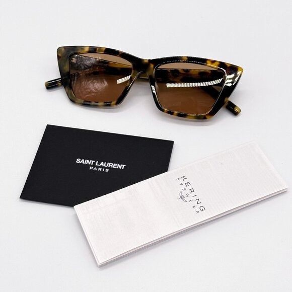 Saint Laurent Paris NEW SAINT LAURENT SL276 MICA 037 WOMEN HAVANA SUNGLASSES SAI Size ONE SIZE - 11 Thumbnail