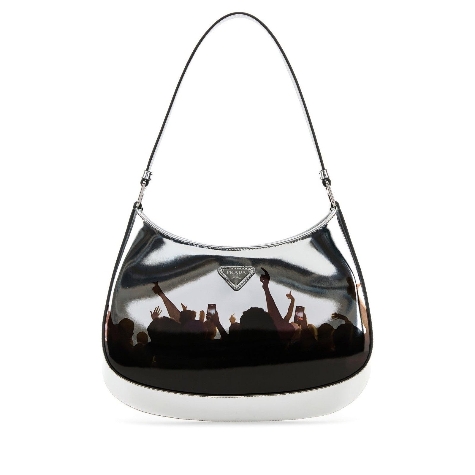 Prada PRADA Cleo Medium Metallic Silver Leather Shoulder Bag New A Size ONE SIZE - 1 Thumbnail
