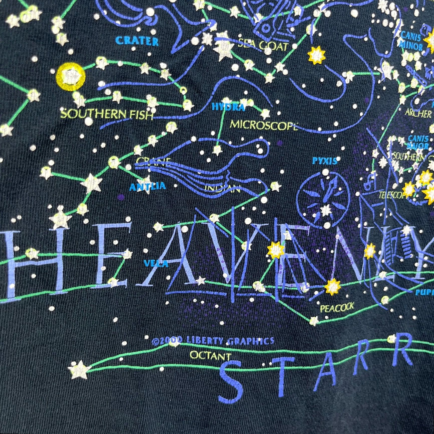 Vintage VINTAGE Constellations Starry Night Space T Shirt XL Black Cotton Men Short Sleeve Crew Neck Logo Size US XL / EU 56 / 4 - 6 Thumbnail