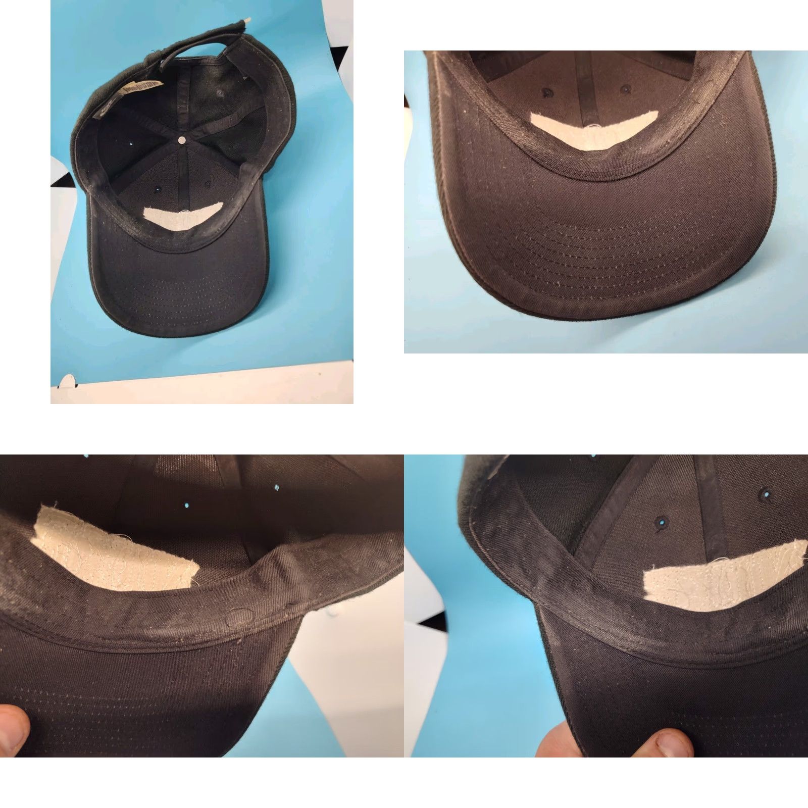 Nike VINTAGE Nike Hat Cap Adjust Baseball Black White Strap Back Wool Blend 2000s Retro Logo Mens Adjustable Size ONE SIZE - 8 Thumbnail