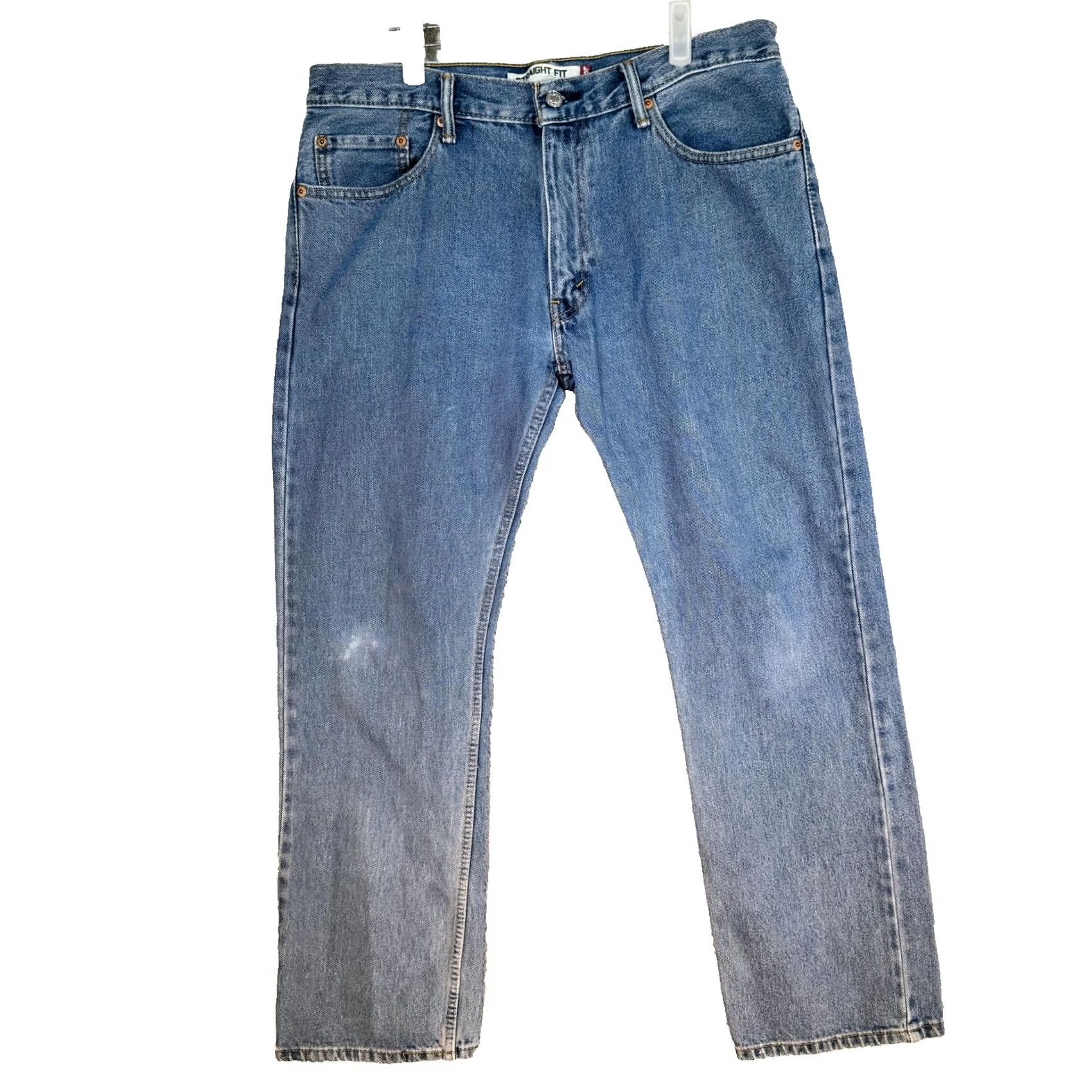 Levi's Levi's 505 Jeans Mens Regular Straight Blue Medium Wash Zip Fly 34x30 Denim Cotton Logo Pocket 5-Pocket Belt Loops Size US 34 / EU 50 - 5 Thumbnail