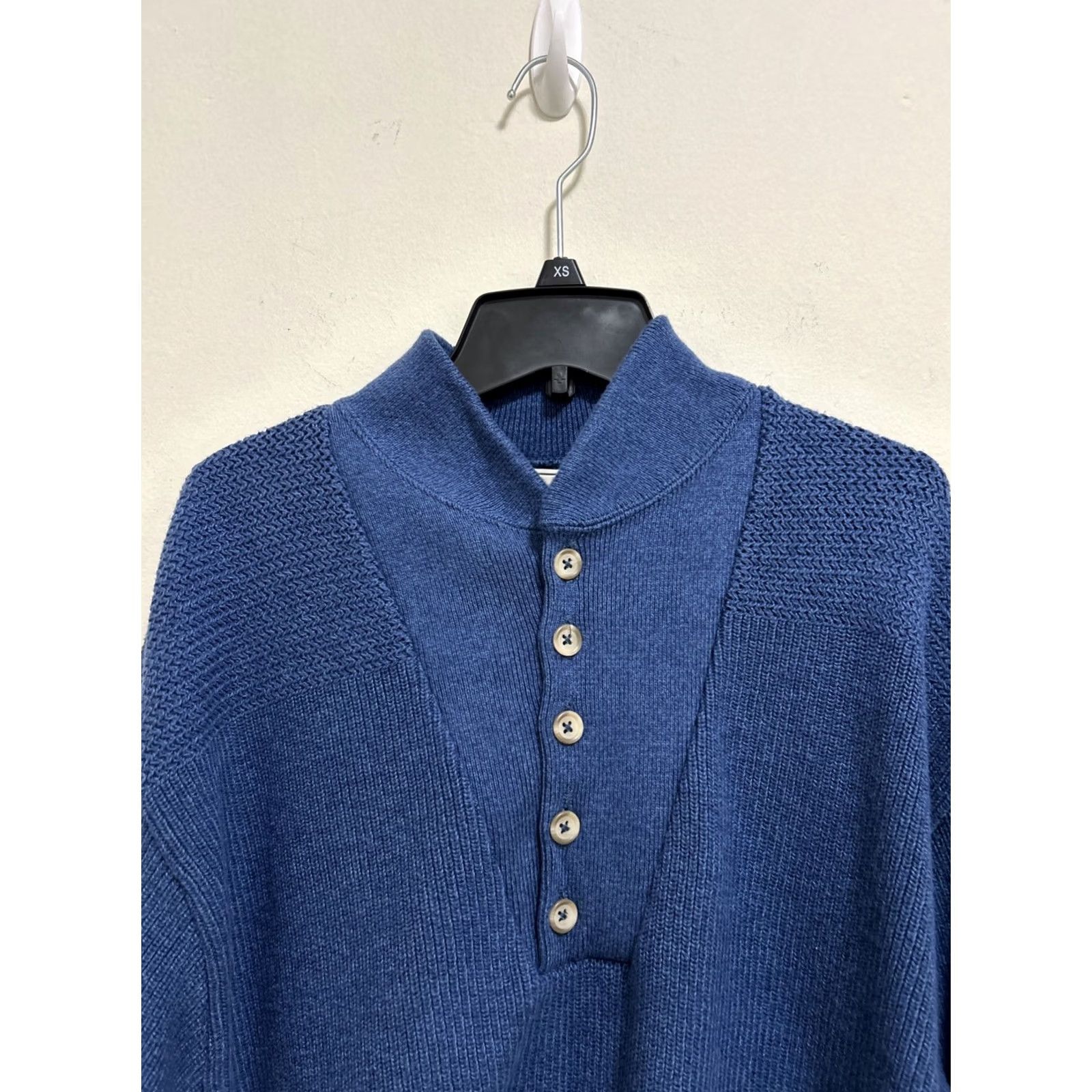 Vintage VINTAGE L.L. Bean Fishermen Sweater Mens L Blue Henley Crew Neck Knit Pullover Made in USA G718 Size US L / EU 52-54 / 3 - 2 Thumbnail