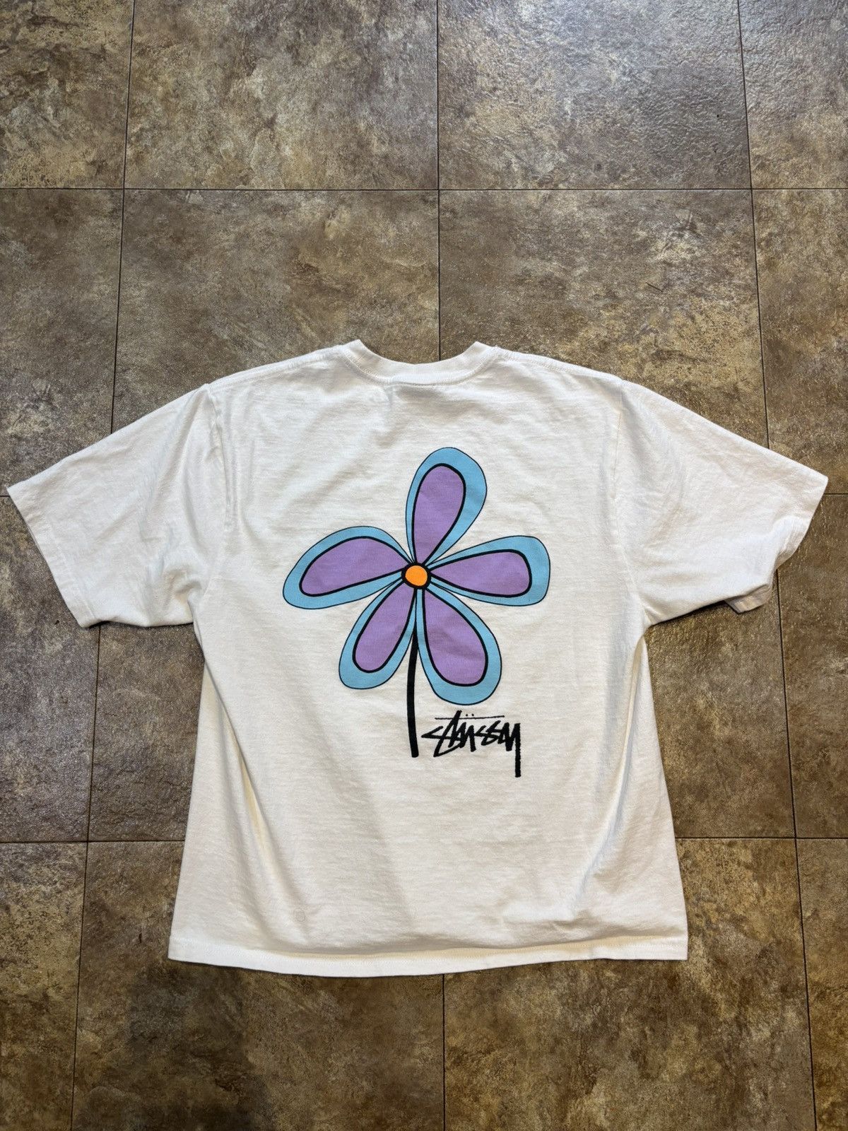 Stussy Flower T Shirt White | Grailed