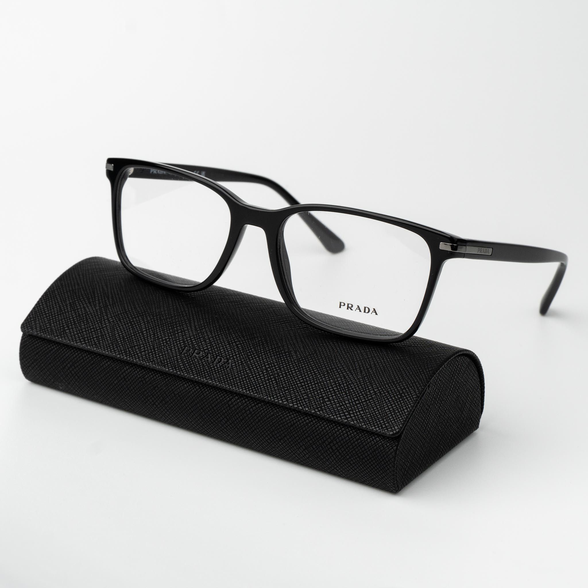 Prada Prada Men Eyeglasses Black Square PR14WV 1AB1O1 BRAND NEW Size ONE SIZE - 1 Thumbnail
