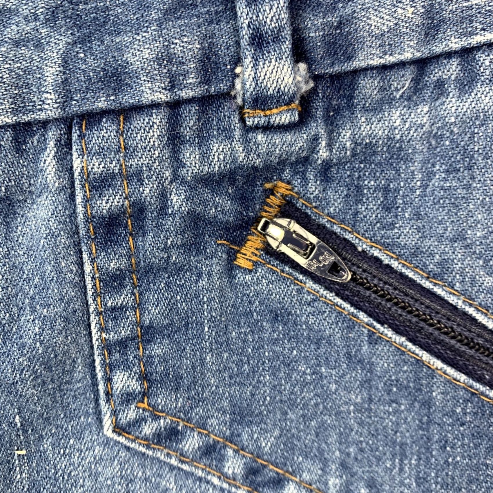 Vintage VINTAGE H.I.S Jeans Women Wide-Leg Denim Zipper Pockets 25in waist Distressed 70s Retro Blue Women Mens Girls Size 26" / US 2 / IT 38 - 4 Thumbnail