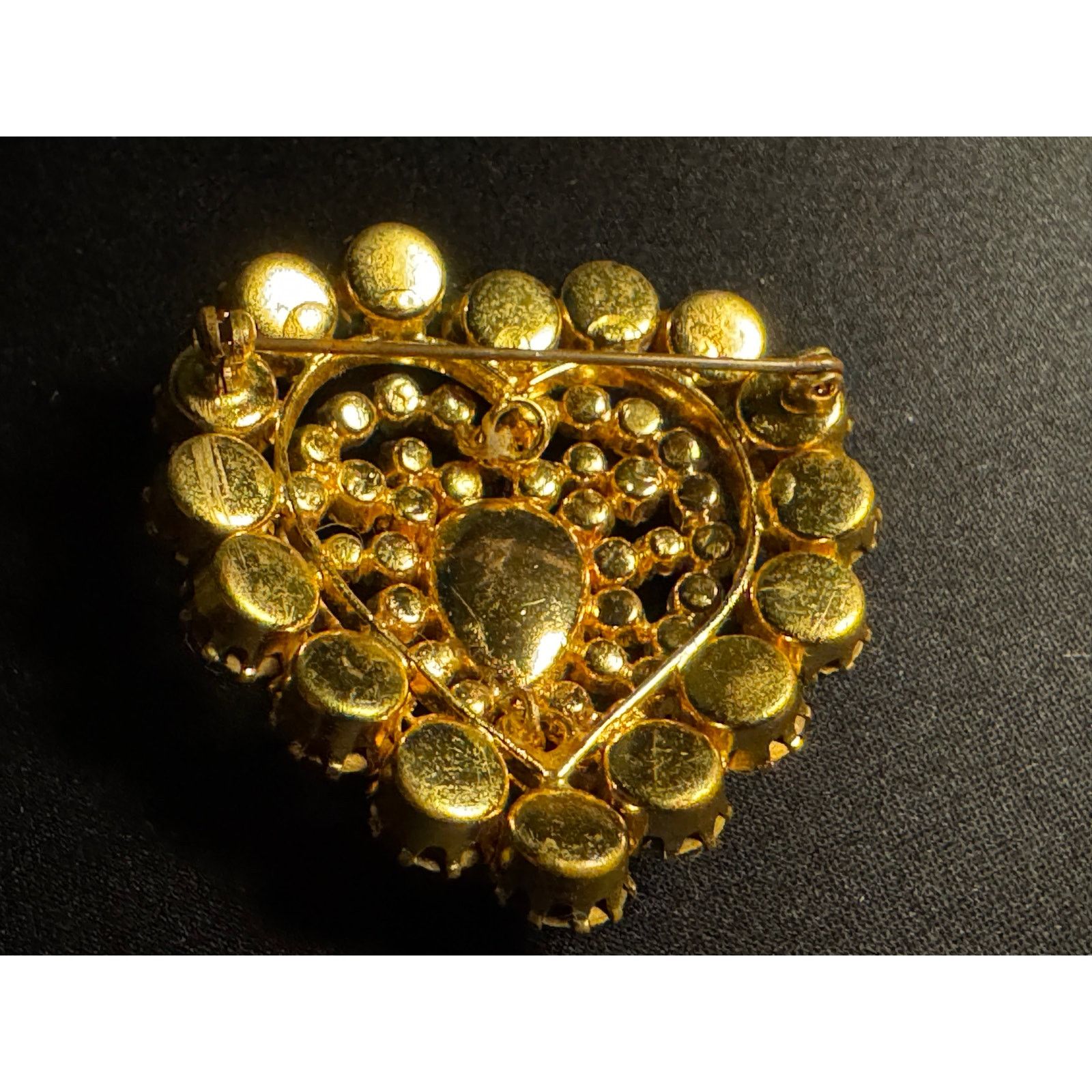 Other Vintage Mid Century Lrg Center Pear Shaped Round Cut Brooch Size ONE SIZE - 5 Thumbnail