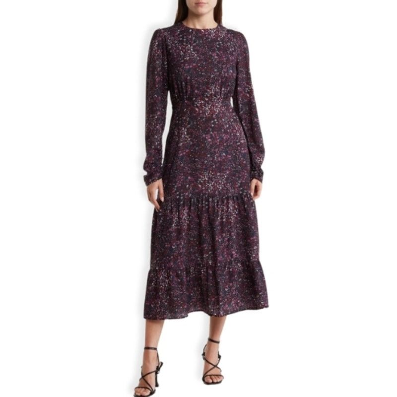 Other Area Stars Midi Dress Tiered Floral Open Back Multicolor S Size S / US 4 / IT 40 - 1 Thumbnail