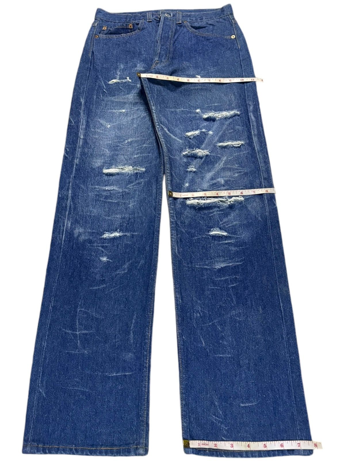 Levi's Vintage 90s Levis 501 Distressed Ripped Faded Loose Jeans Size US 30 / EU 46 - 14 Thumbnail