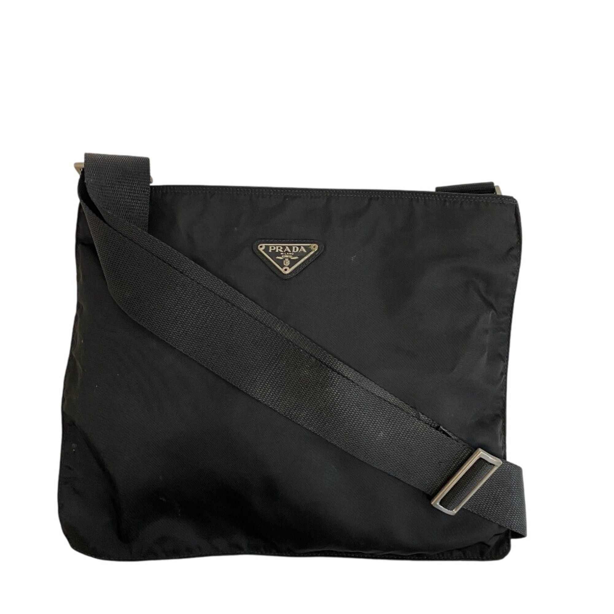 Prada Prada Sacoche Triangle Plate Shoulder Bag Black Size ONE SIZE - 1 Thumbnail