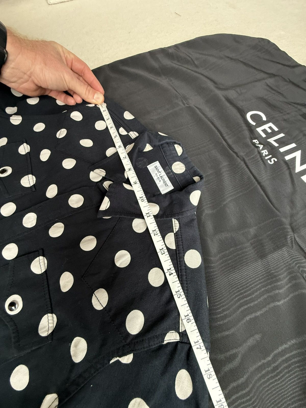 Saint Laurent Paris Saint Laurent black polka dot western denim shirt XL Grail Size US XL / EU 56 / 4 - 6 Thumbnail