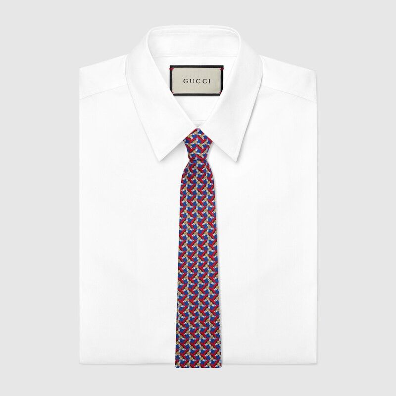 Gucci o1mt1gz0225 Size: OS / Round Interlocking G Belts Silk Tie Size ONE SIZE - 2 Thumbnail