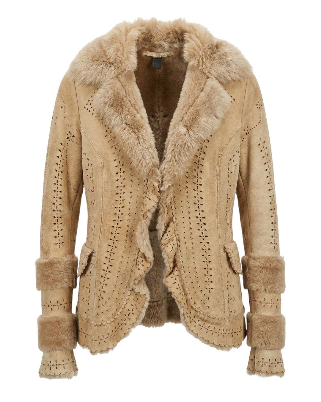 Roberto Cavalli ARCHIVE SHEARLING SUEDE LEATHER JACKET Size M / US 6-8 / IT 42-44 - 1 Thumbnail