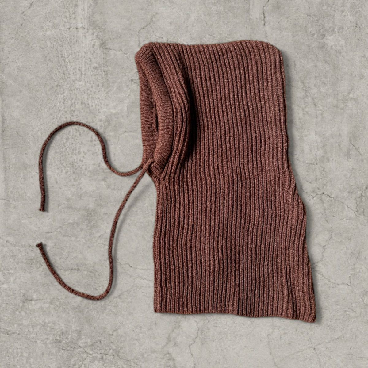 Japanese Brand Vintage style brown bonnet snood hood scarf hat. One size Size ONE SIZE - 2 Thumbnail