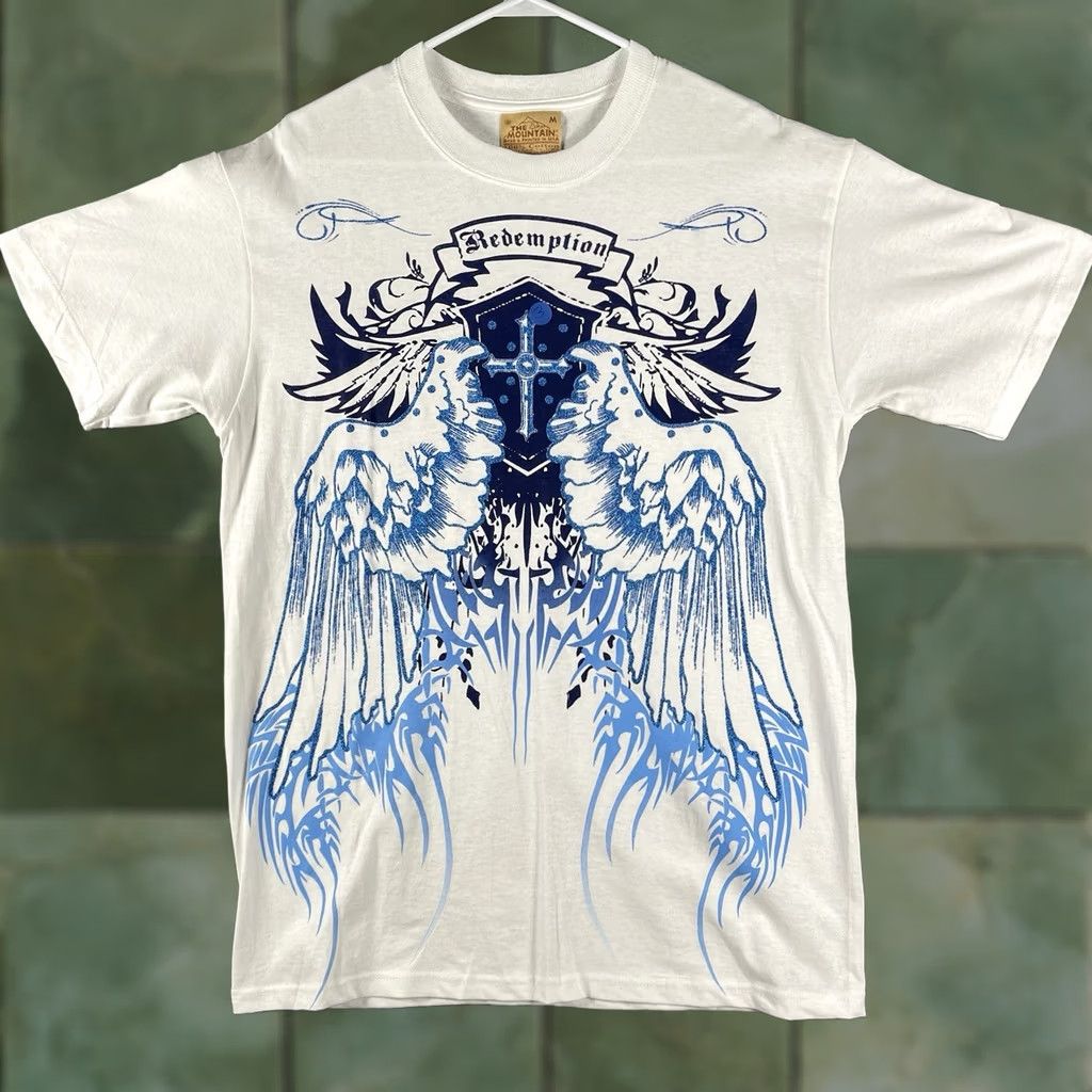 The Mountain VINTAGE The Mountain T-Shirt Wings Graphic Print M White Mens USA 2000s Grunge Size US M / EU 48-50 / 2 - 1 Thumbnail