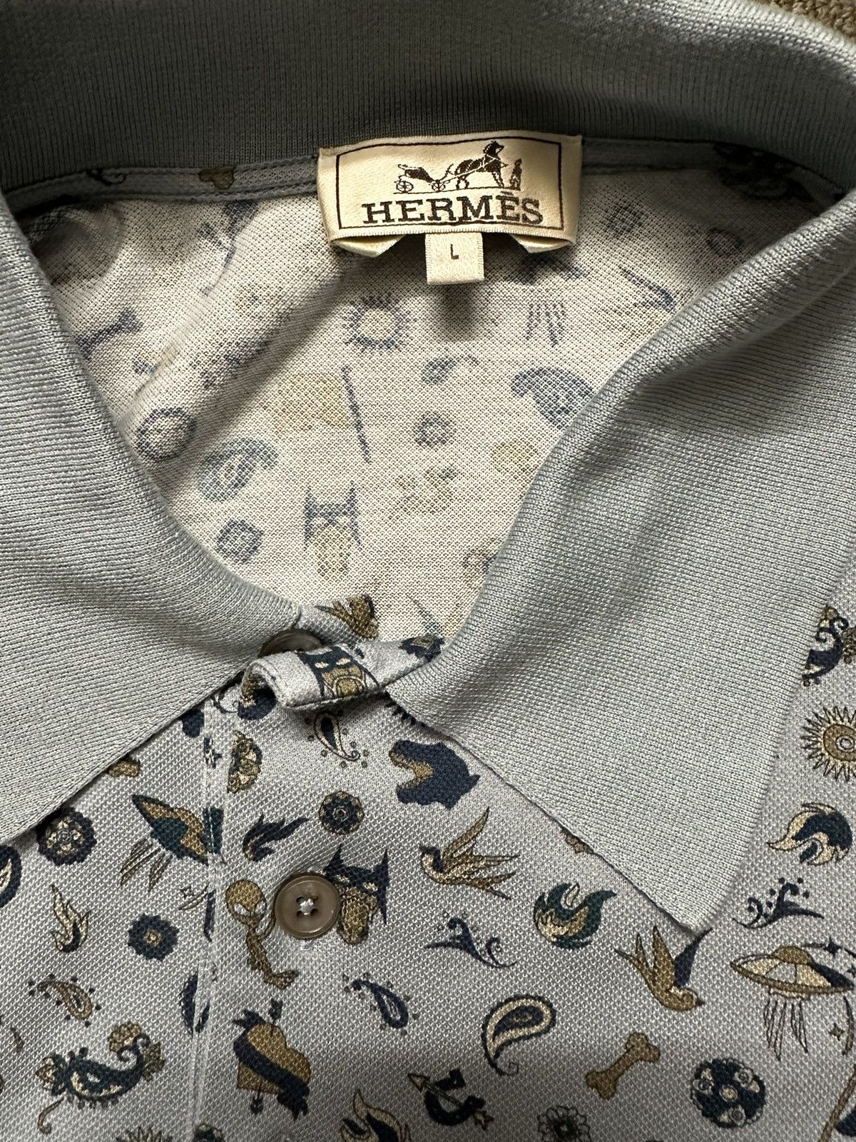 Hermes Hermes Blue Polo T Size US M / EU 48-50 / 2 - 3 Thumbnail