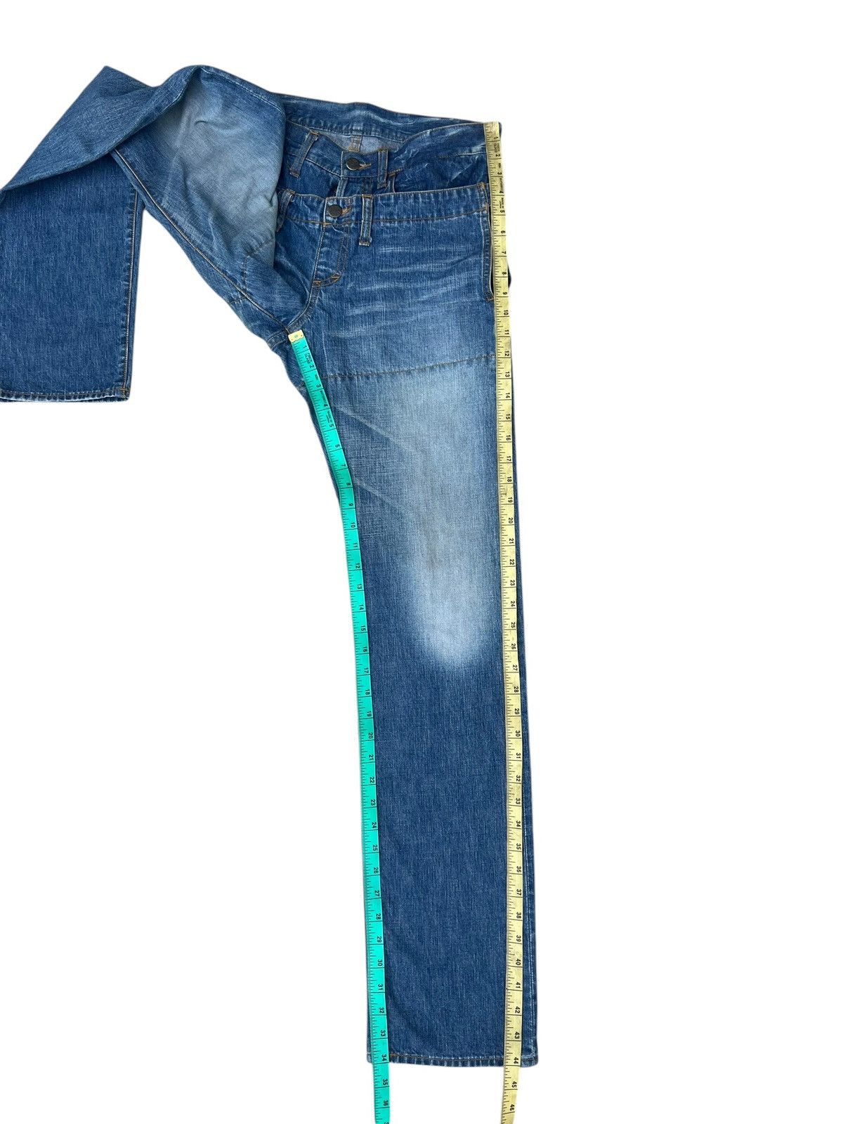 CABANE de ZUCCa Vintage Cabane de Zucca Faded Denim Double Waist Jeans Size US 30 / EU 46 - 4 Thumbnail