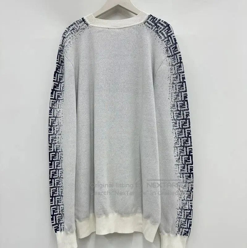 Fendi Fendi XL White Long Sleeve Knit Sweater . Size US XL / EU 56 / 4 - 3 Thumbnail