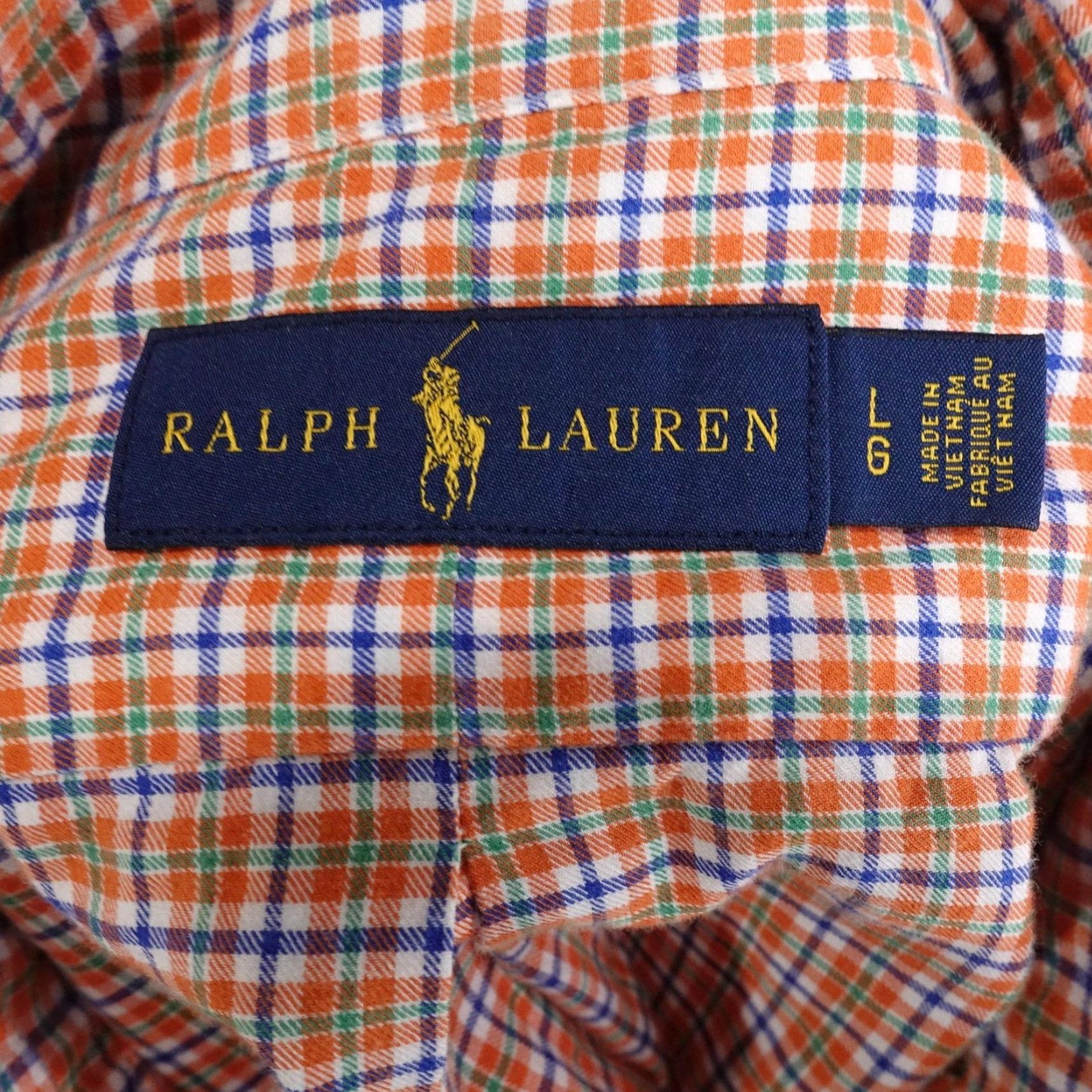 Ralph Lauren Ralph Lauren Shirt Mens Large Orange Plaid Button-Down Long Sleeve Pony Logo Embroidered Size US L / EU 52-54 / 3 - 6 Thumbnail