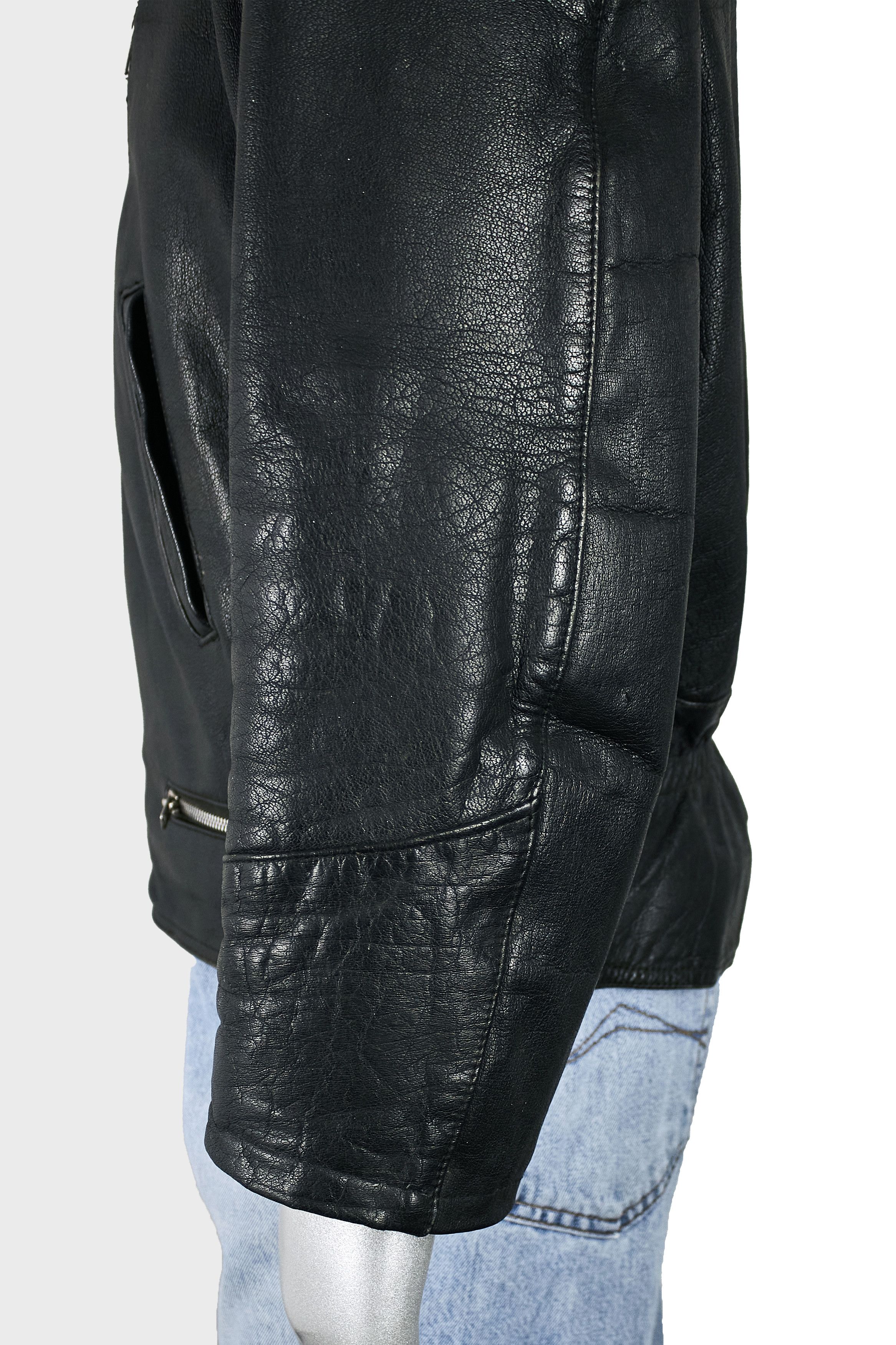 Vintage Vintage 80s Black Leather Motorcycle Biker Jacket Cafe Racer Size US L / EU 52-54 / 3 - 11 Thumbnail