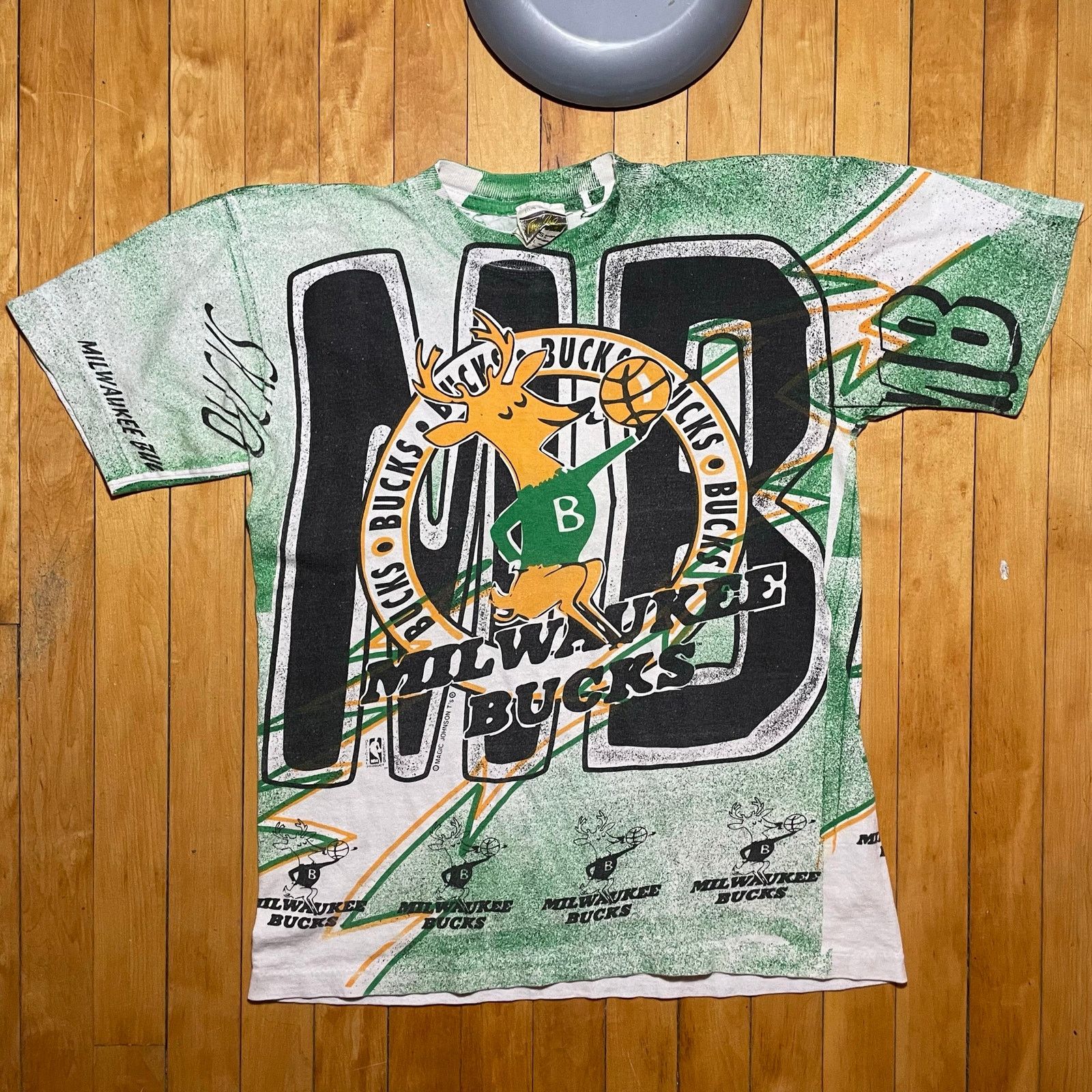 NBA 90s Milwaukee Bucks Magic Johnson Aop Tshirt size M/L Size US M / EU 48-50 / 2 - 1 Thumbnail