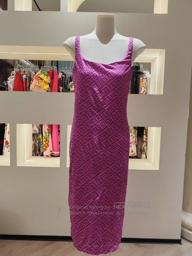 Fendi Fendi Letter full-print logo long dress Size S / US 4 / IT 40 - 1 Thumbnail