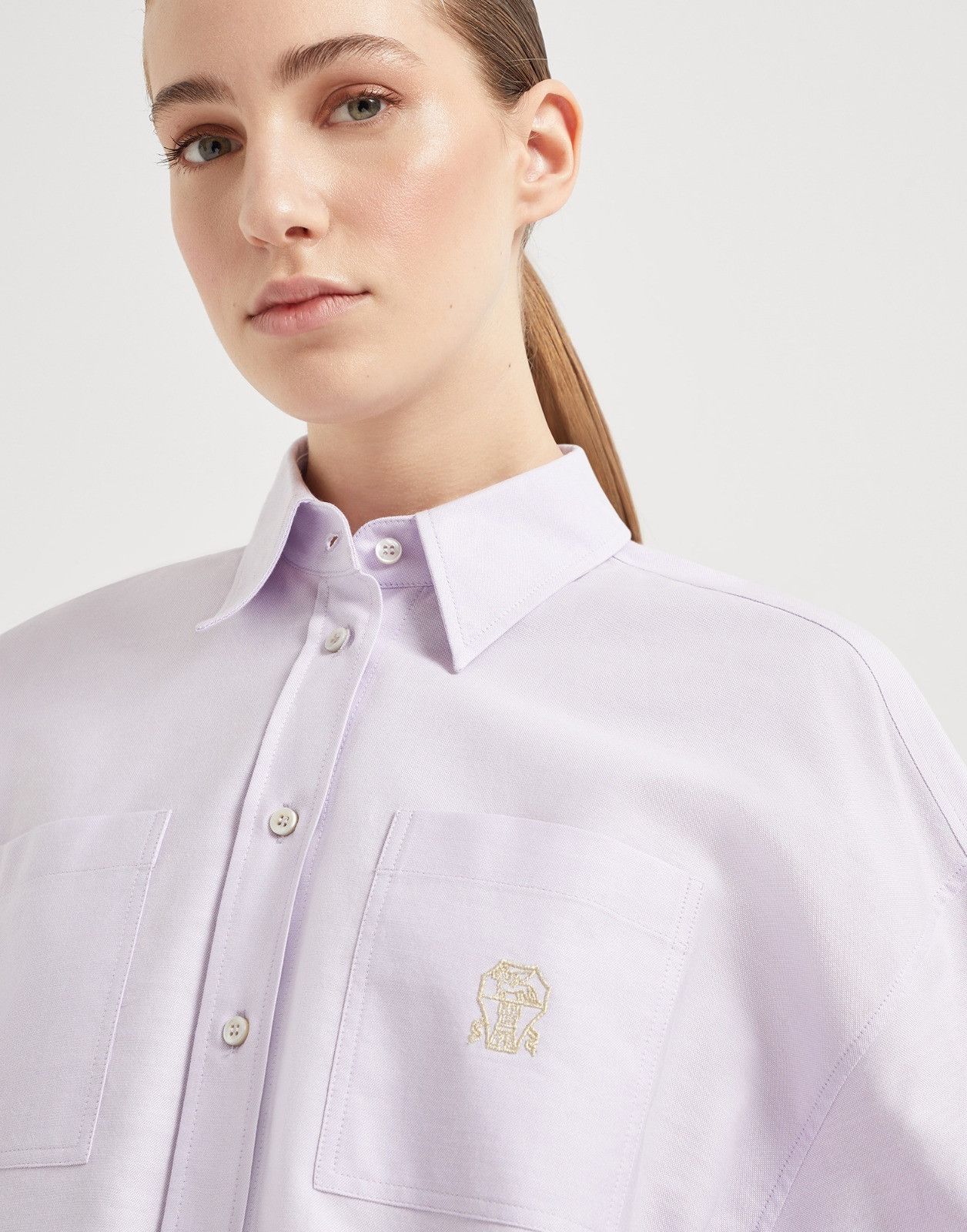 Brunello Cucinelli o1la1rc1a0326 Shirt in Purple Size L / US 10 / IT 46 - 3 Thumbnail