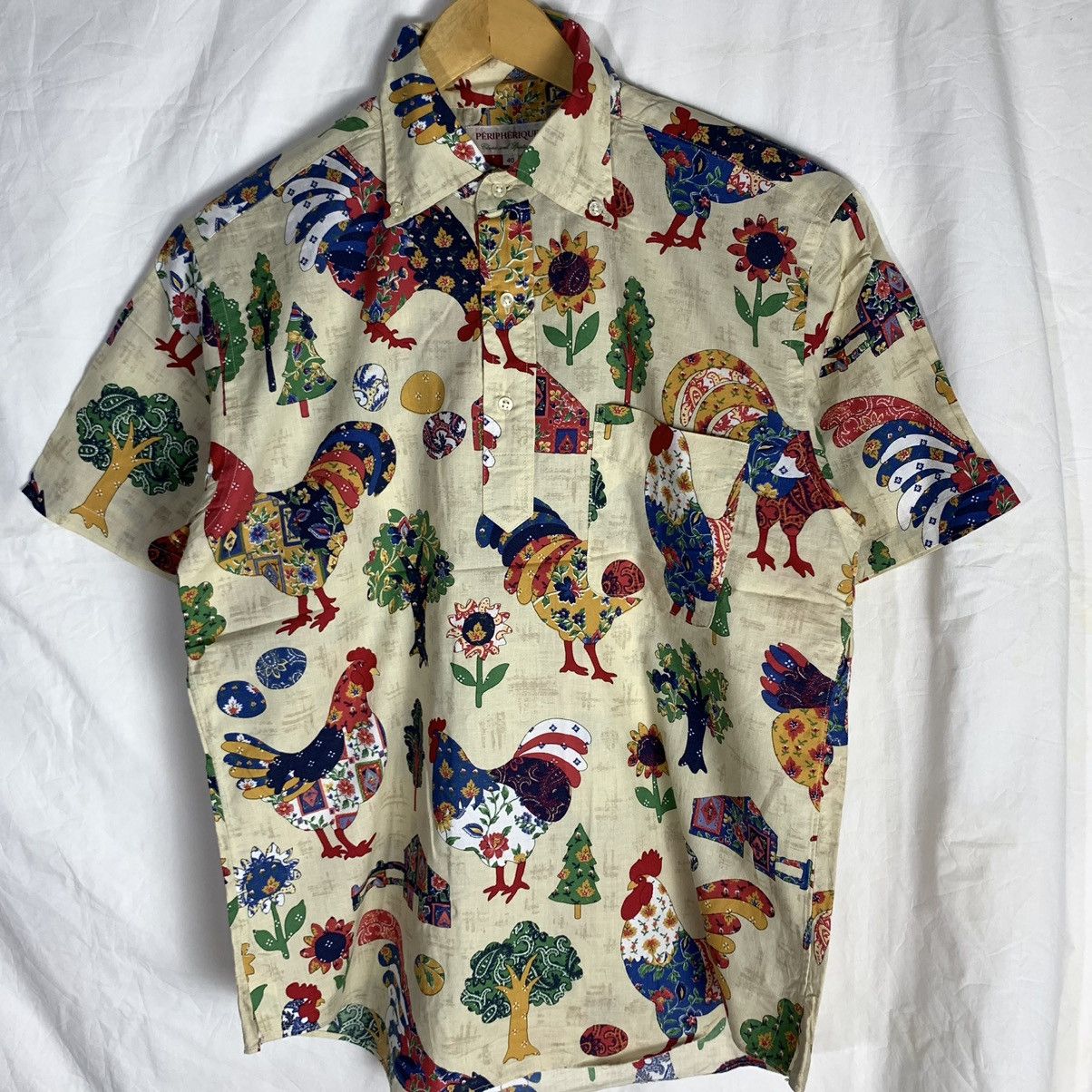 Japanese Brand Vintage Peripherique Rooster Printed Shirt Size US M / EU 48-50 / 2 - 2 Thumbnail