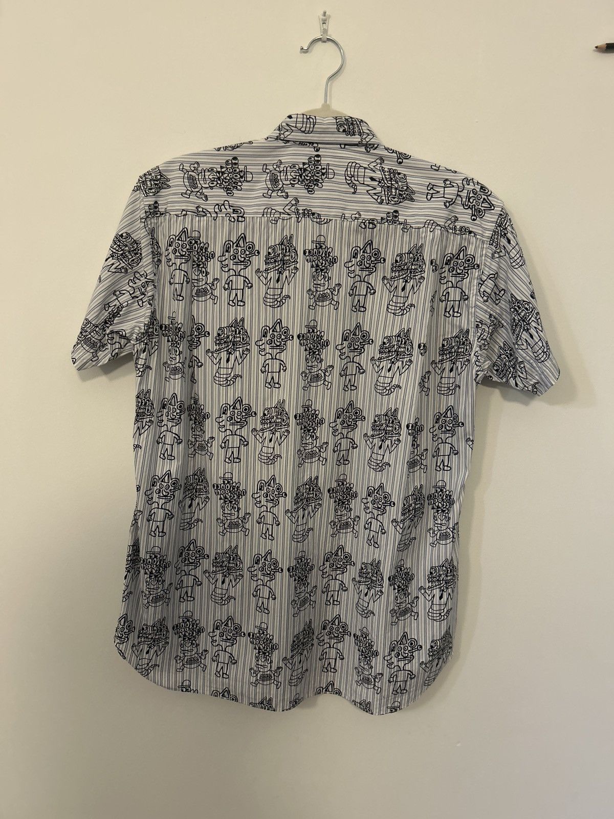 Comme des Garcons SHIRT Comme Des Garçons SHIRT striped shortsleeve w cartoon aliens Size US M / EU 48-50 / 2 - 4 Thumbnail