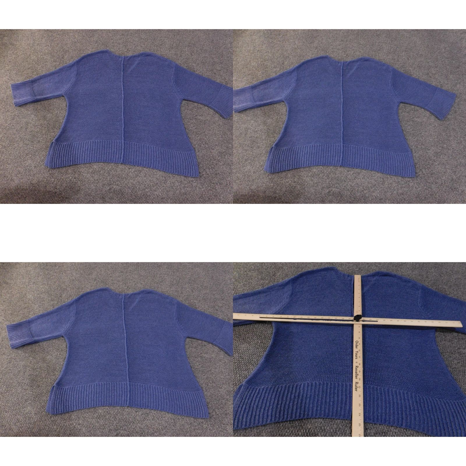Coldwater Creek Coldwater Creek Sweater Womens Large Blue V-Neck 3/4 Sleeve Ribbed Pullover Size L / US 10 / IT 46 - 8 Thumbnail