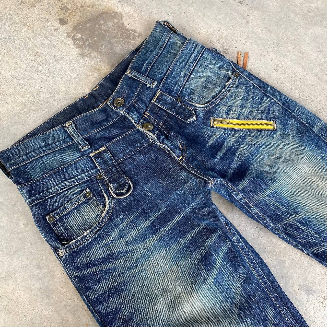 Vintage RARE WRANGLER DOUBLE WAIST RUSTY THUNDERSTORM GHOST CLAWMARK Size US 30 / EU 46 - 2 Thumbnail