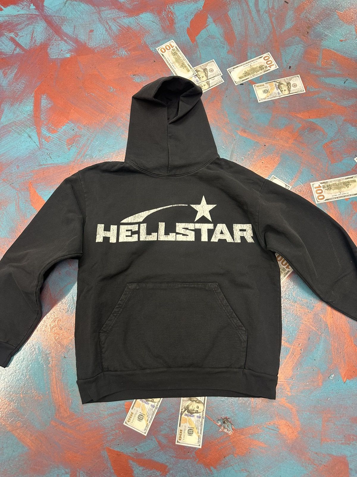 image of Hellstar Hoodie in Black, Men's (Size Large)