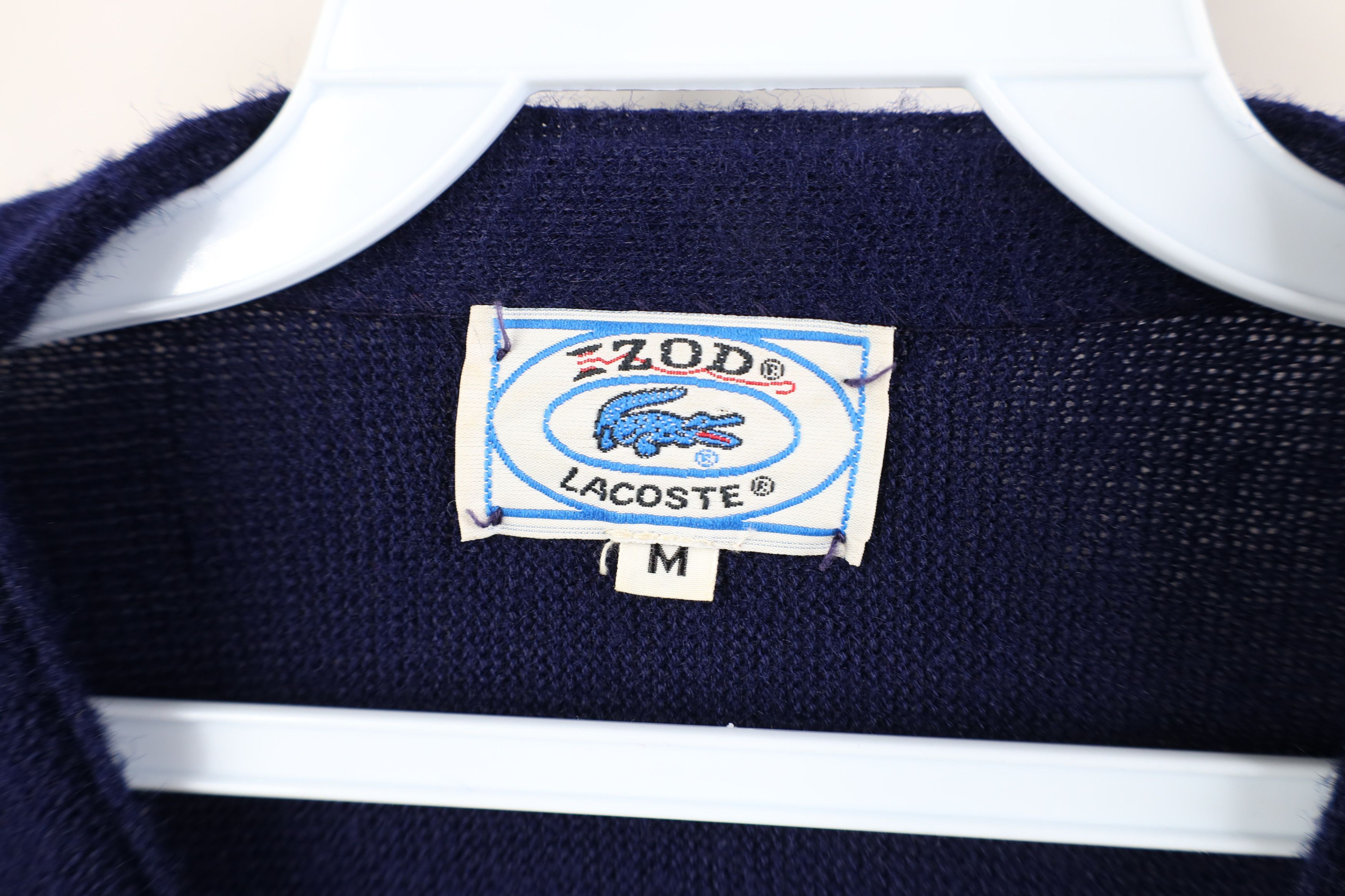 Lacoste Vintage 80s Izod Lacoste Knit Cardigan Sweater Navy Blue USA Size US M / EU 48-50 / 2 - 7 Thumbnail