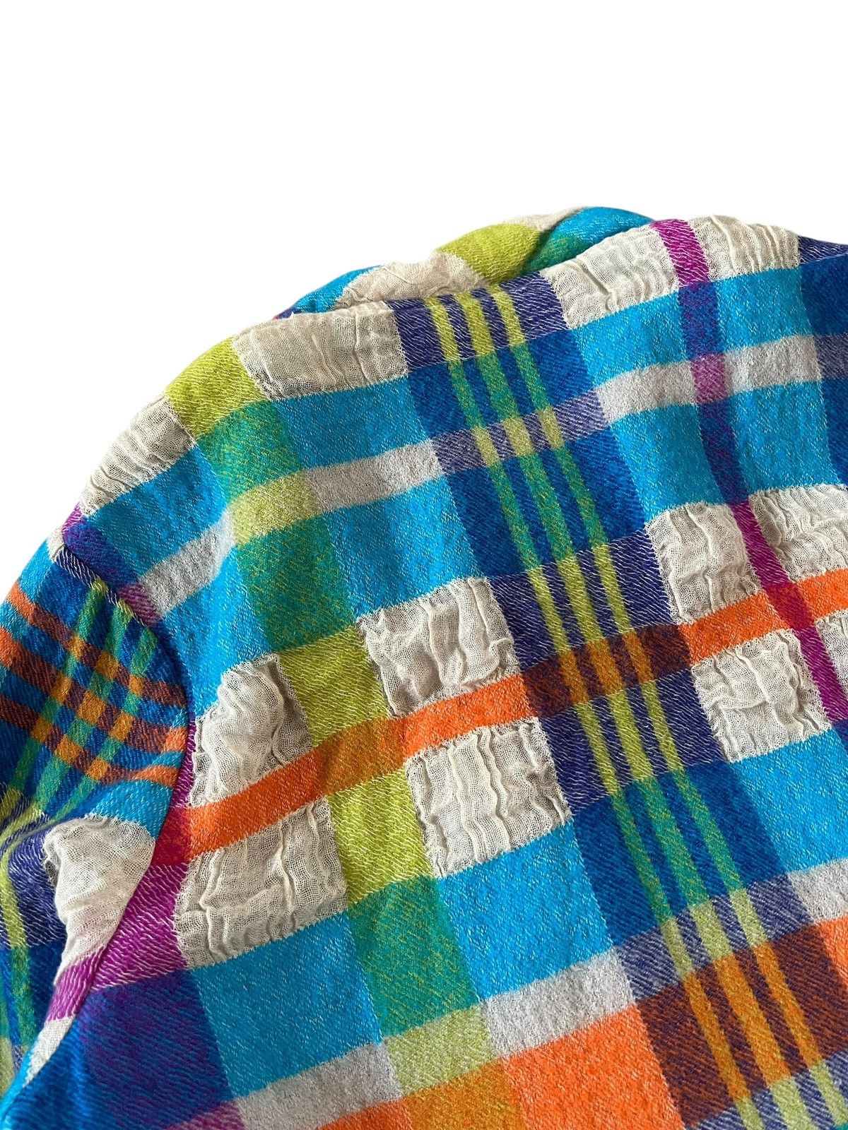 Issey Miyake M. & Kyoko Multicolor Plaid Wool Textured Coats Size M / US 6-8 / IT 42-44 - 11 Thumbnail