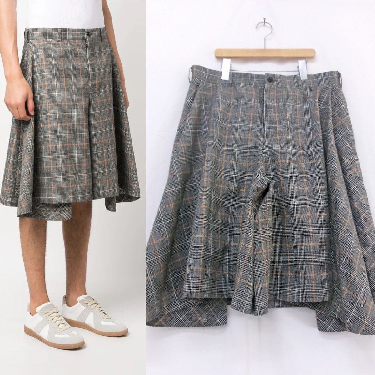 Comme des Garcons Homme Plus Comme Des Garcons Homme Plus Check Skirt Shorts PK-P011 Size US 33 - 1 Thumbnail